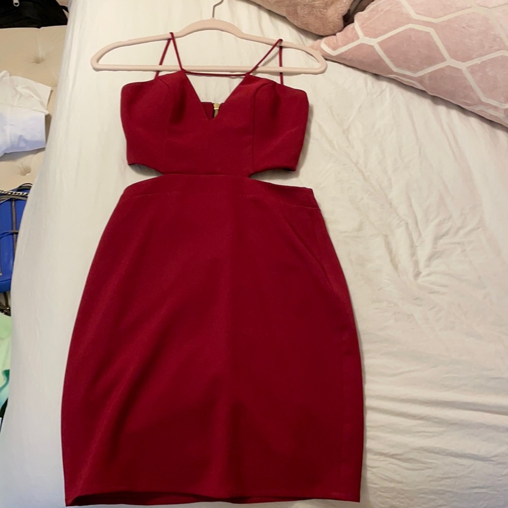 Maria Bianca Nero cutout burgundy dress size 2